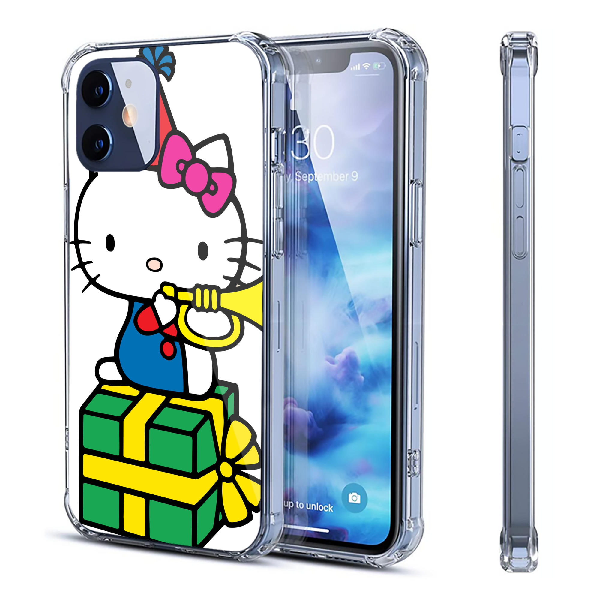（画像用） Hello Kitty ハローキティ 【iPhone 12シリーズ対応】透明スマホケース（クリアソフトケース）
